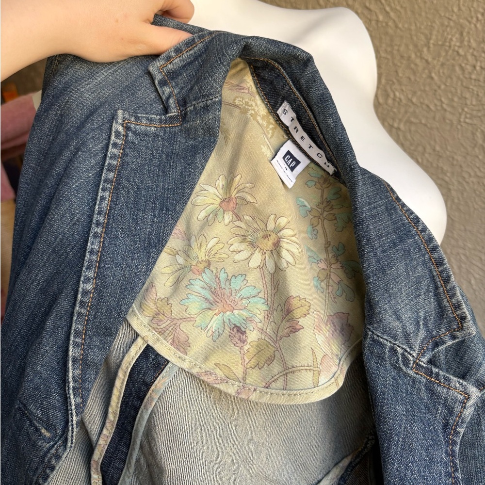 Gap blue denim blazer Size 4 - Picture 6 of 8